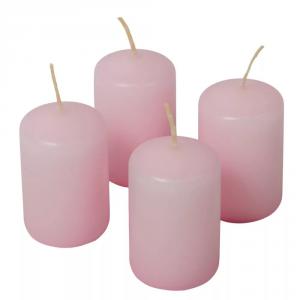 Adventi gyertya matt rózsaszín 40*60mm 4db/csom