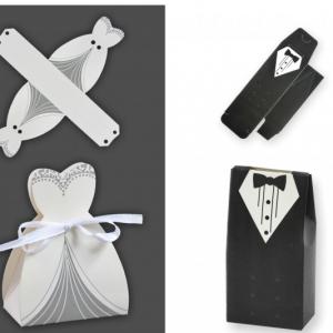 Ajándékdoboz esküvői menyasszony/vőlgény 10cm 12 db