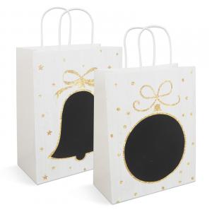 Ajándéktasak - papír, "Kraft" - 265 x 127 x 330 mm - 2 féle választható