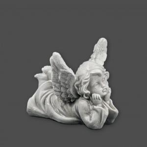 Angyal fekvő szürke 10x8cm P4