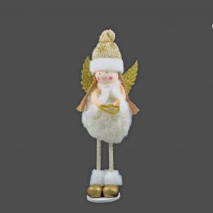 Angyalka álló arany/ezüst plüss ruhában 22cm 630612 2f