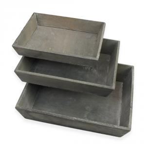 Antik szürke fa tálca szett 3db/szett 24-31