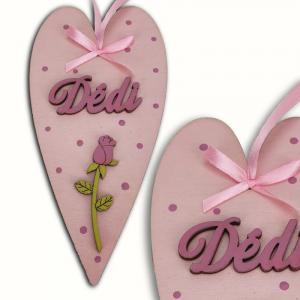 Anyák napi díszített szív- Dédi