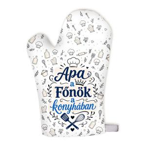 Apa a Főnök a Konyhában Főzőkesztyű – Vicces Ajándék Apának