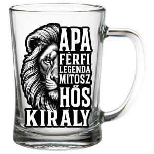 Apa Férfi Legenda Mitosz – Vicces Söröskorsó Apák Napjára 500ml