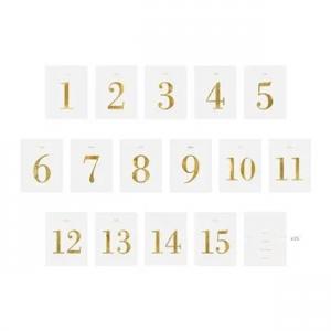 Arany asztalszámok ,9,5x12cm 30db/cs
