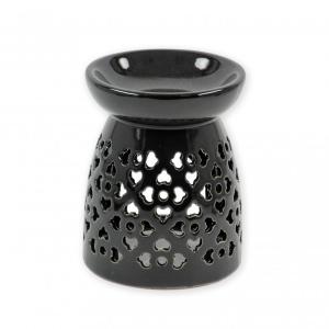 Aromalámpa fekete áttört 12cm szives