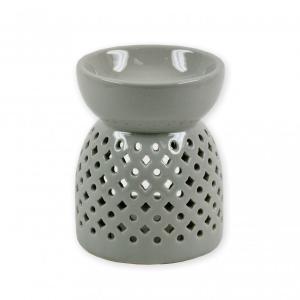 Aromalámpa szürke áttört 12cm pontok és rombuszok