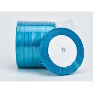 Azúr kék szatén szalag 6mm 10 tekercs