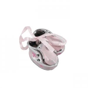 Babacipő+masni rózsaszín 4x3,5x2,5cm