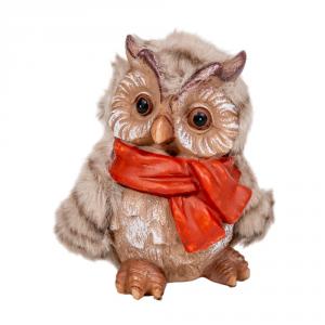 Bagoly narancs sállal poly M10,5cm