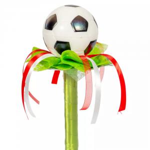 Ballagási csokor foci labdával szalaggal 28cm