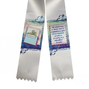 Ballagási szalag rátétes mintás fehér könyves 115x6,5cm