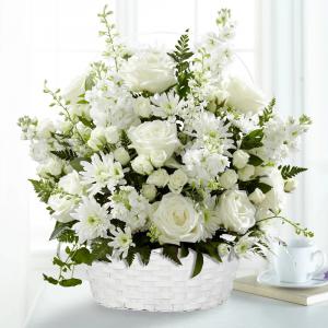 Bambusz füles ovál kosár fehér nagy