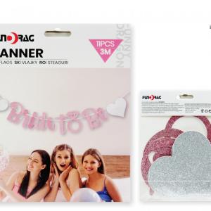 Banner Bride szíves 11db 3m 3 féle színben