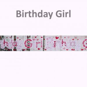 Banner fólia Birthday Girl 1,8mx12cm rózsaszín