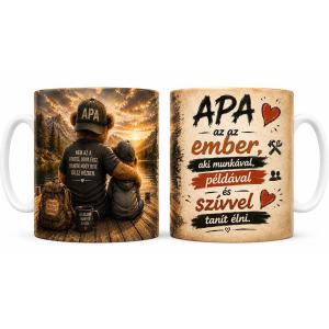 Bögre Apáknak - Apa az az ember - Apák Napi Ajándék Apukáknak