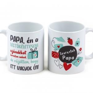 Bögre Szeretlek Papa 3dl fehér színes feliratos