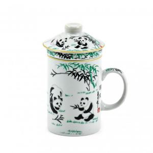 Bögre +szűrő +tető kínai pandás 250ml