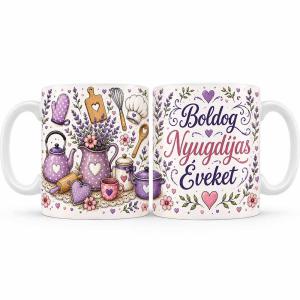 Boldog Nyugdíjas Éveket Női Bögre – Ajándék Nyugdíjba Vonulásra