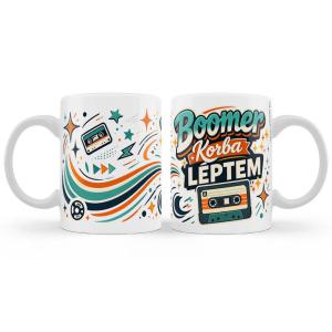 Boomer Korba Léptem Vicces Bögre – Retró Kazettás Születésnapi Ajándék