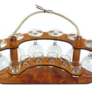 Boros és pálinkás pohár szett 12db tartón