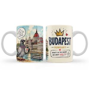 Budapest Bögre Galambbal – Budapest Hungary Szuvenír