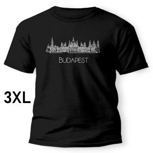 Budapest Parlament Póló Minimalista Dizájnnal 3XL fekete fehér