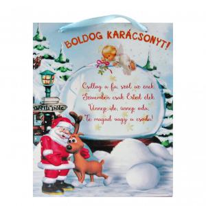 CQ02012 Fatábla Boldog Karácsonyt! Mikulás 21x26cm