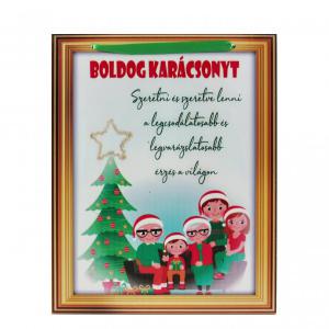 CQ02020 Fatábla Boldog Karácsonyt! család 21x26cm