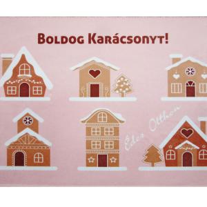 CQ02324 Lábtörlő Boldog Karácsonyt Mézeskalács házikók 60x40cm