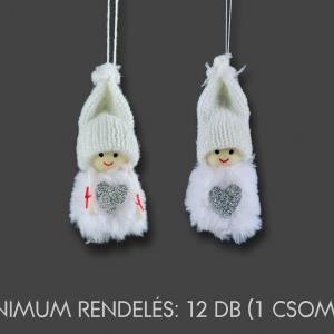 CQ02638 Téli figura fehér ezüst szívvel 7cm 2f