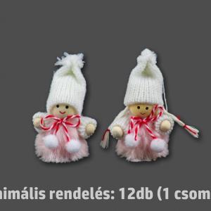 CQ03690 Téli figura rózsaszín/fehér fiú/lány 7cm 2f