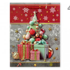 CQ05755 Karácsonyi dísztasak 3D glitteres óriás 30x12x40cm