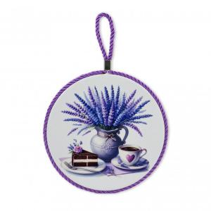 CQ07298 Edényalátét Levendula +torta 17x19cm