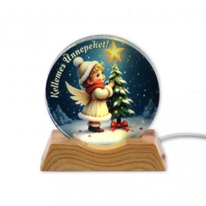CQ08086 Karácsonyi világító dísz angyal USB kábellel 9cm