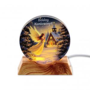 CQ08088 Karácsonyi világító dísz angyal USB kábellel 9cm