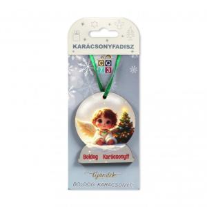 CQ08155 Karácsonyfadísz angyal fiú 7cm