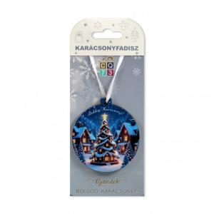 CQ08162 Karácsonyfadísz falu 7cm