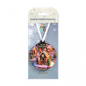 CQ08173 Karácsonyfadísz mézeskalács ház 7cm