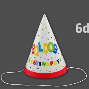 Csákó Boldog Szülinapot 6db 16cm