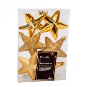 Csillag műa. világosarany 7,5cm 6db-os