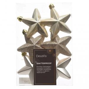 Csillag műanyag gyöngy 7,5cm 6db-os