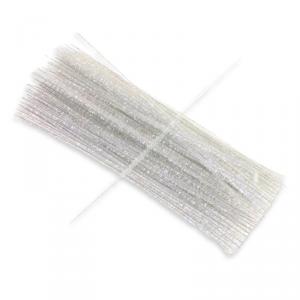 Csillámos zsenília drót - fehér 100db/cs