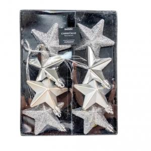 Csillang műanyag ezüst 6,5cm 8db-os