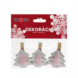 Csipeszes dekoráció rózsaszín 3db 5cm 631282 3f