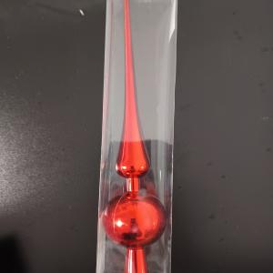 Csúcsdísz piros fényes 27 cm