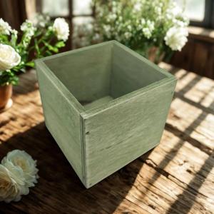 Dekoláda country-zöld rusztikus kocka 9*9*8cm