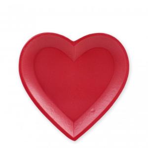 Dekor szív tányér piros 20x20cm