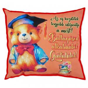 Díszpárna Ballagásod alkalmából macis 30x26cm